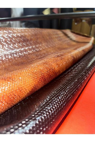 RAVZADERİ A Quality Shiny Honeycomb Printed Tan Artificial Fabric 50X70