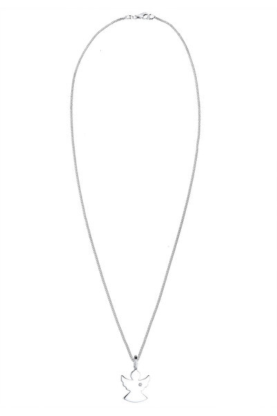 ELLI Dámský náhrdelník s andělským přívěskem, filigrán, diamant (0,02 ct.) ze sterlingového stříbra 925