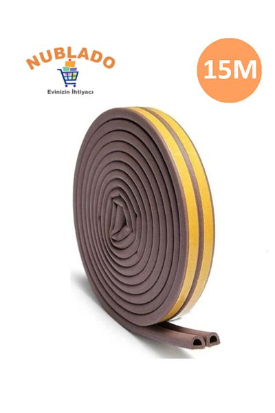 NUBLADO Adhesive 7.5X2=15 Meters (Brown) Door Window Tape Wick Cold Rubber Tapes.