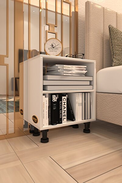 Kenzlife Komodin Matti Byz 48*40*40 Ayarlı Ayaklı Komidin Kitaplık