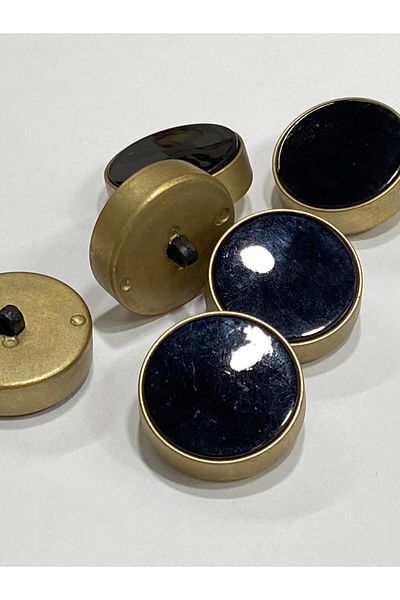karantuhafiye 6-Piece Italian Button Set - Coat Fur Coat, Matte Gold Black, 3 cm /M009