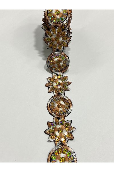 karantuhafiye 4 Meters Embroidery Strip - Iron-On, Border and Sequin