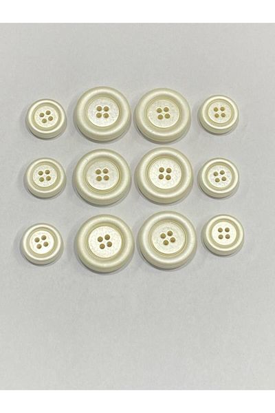 karantuhafiye Italian Coat Trench Coat Button Set / Cream Pearl Painted