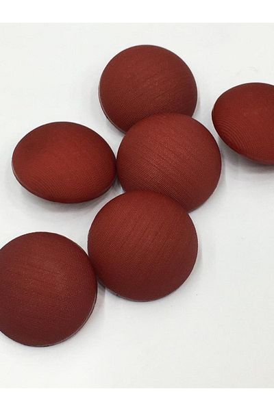 karantuhafiye 6-Piece Red Matte Pearl Curved Jacket and Cardigan Button Set - 2 cm (Code:3598)
