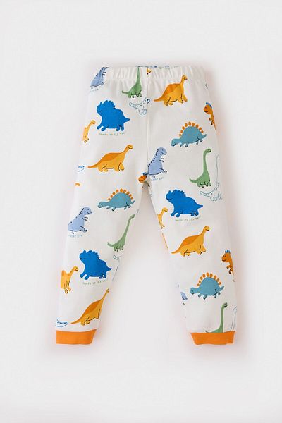 DeFacto Baby Boy Pajamas Set - Dinosaur Print, Long Sleeve, Top Elastic Waist, Long Bottom D7155A524Wn