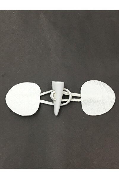 karantuhafiye Deri Biritli Çoban Düğme Seti Beyaz 2 Adet