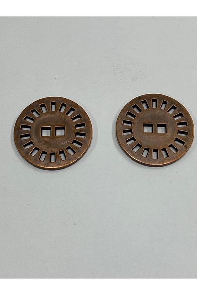 karantuhafiye Italian Metallized Roulette Model Button / Copper 4 cm / Set of 2