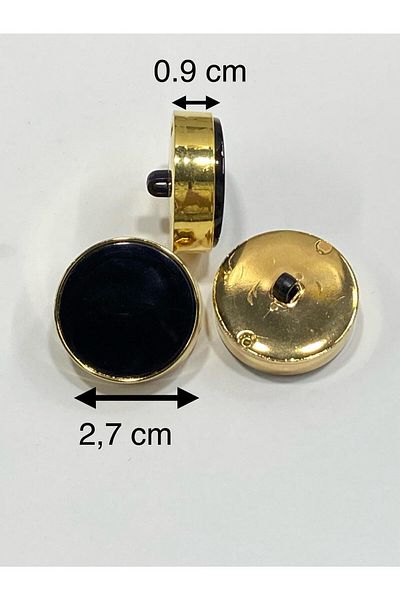 karantuhafiye Set of 6 Italian Button - Coat Fur Coat, Gold Black 2.7 cm /M009