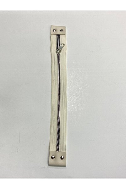 karantuhafiye Цип за чанта / Цип за чанта с кожени детайли / 40 см кремав