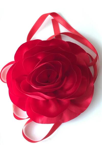 karantuhafiye Necklace / Fabric Big Rose Necklace ( 15 Cm ) ( Bk5 )