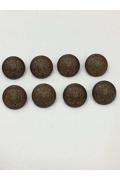 karantuhafiye Trench Coat Button Set of 8 Brown Antique 2 cm