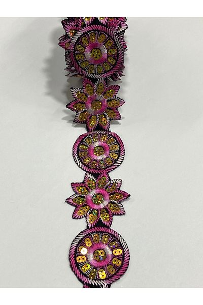 karantuhafiye 4 Meters Embroidery Strip - Iron-On, Border and Sequin