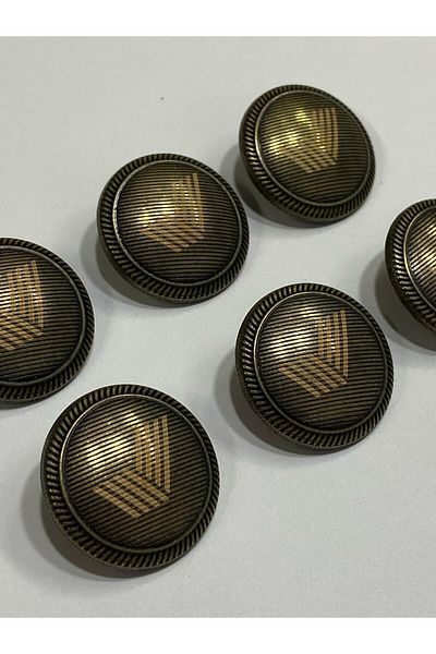 karantuhafiye Trench Coat Button V Model Antique Yellow / Set of 6 / 2.5 Cm