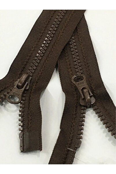 karantuhafiye Φερμουάρ Παλτού Διπλής Κατεύθυνσης 70 εκ. Καφέ Οστέινο Νήμα 1123