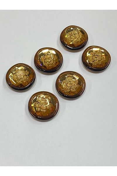 karantuhafiye Trench Coat Jacket Button Italian Button Set of 6 Mustard 2,5 CM d2001