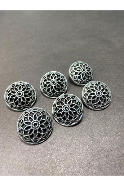 karantuhafiye Coat Coat Button / Metal Button / Antique Silver / 3 Cm / Set of 6/mde