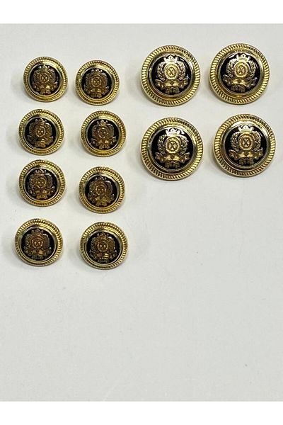 karantuhafiye Blazer Jacket Button Set 4+8 Gold Inside Black