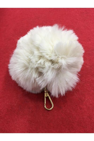 karantuhafiye Rabbit Hair Pompom/ Large Size/ Bag Beanie Pompom/ Ecru