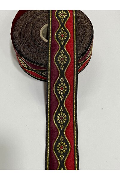 karantuhafiye Patterned Woven Border - Glitter Ribbon (35mm Width, 10m Length)