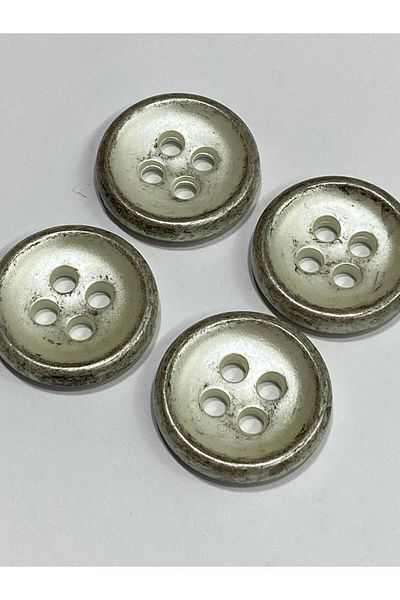 karantuhafiye Italian Mother-Of-Pearl Painted Antique Button Set/ Coat Cardigan Button / Set of 4 / 3.8 cm