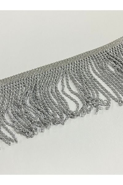 karantuhafiye Silver Colored Glitter Twist Tassel - Sofa Pillow Cover, 1 Merte, 7cm