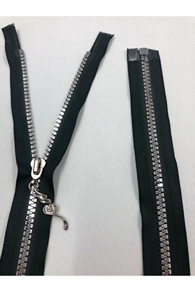 karantuhafiye سحاب 80 سم ذو مظهر معدني وأسنان بلاستيكية باللون الأخضر الداكن