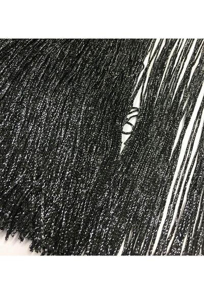karantuhafiye Tassel Fringe Black Color Silver Silvery 15 Cm 1 Meter