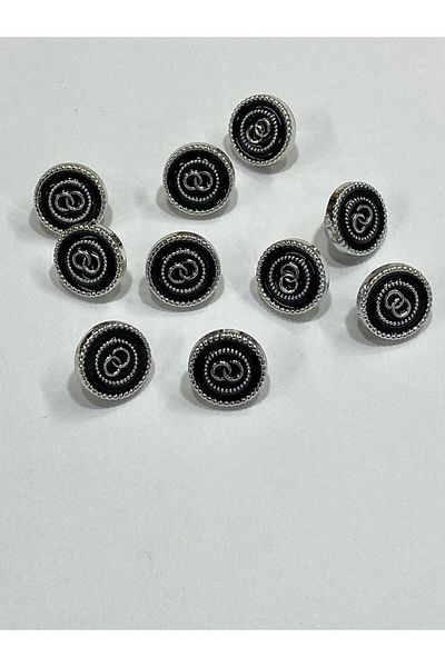 karantuhafiye Blouse Shirt Button/Metallized (Plastic) Button / Set of 10 / 1 cm