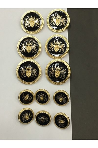 karantuhafiye Coat And Trench Coat Jacket Button Set / Double Lion Model