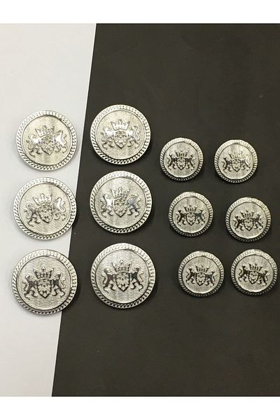 karantuhafiye Coat And Trench Coat Jacket Button Set / Double Lion Model