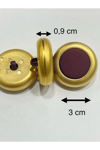 karantuhafiye Coat Fur Coat Button / Italian Button Set of 6 / Matte Gold Eggplant Purple 3 cm /M010