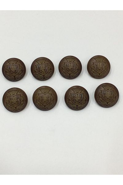 karantuhafiye Trench Coat Button Set of 8 Brown Antique 2 cm