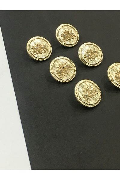 karantuhafiye Trench Coat Button Set of 6 Gold / Double Lion Model