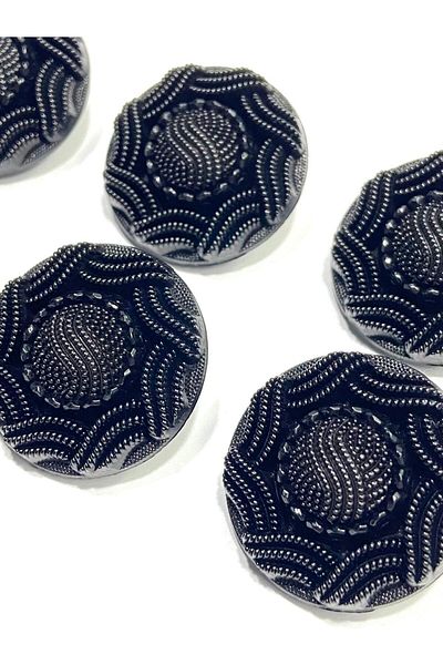 karantuhafiye 2.8 cm Black Italian Coat Coat Button - Set of 6 M014