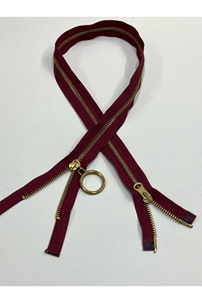 karantuhafiye Цип за палто Iron Tooth / двупосочен / бордо / 75 cm / размер 5