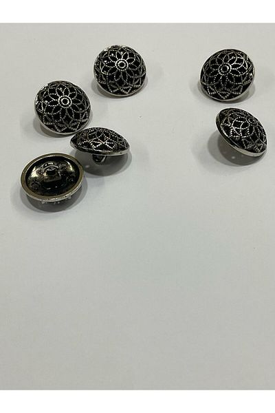 karantuhafiye Cardigan Vest Button / Metal Button / Nickel Plated Silver / 1.8 Cm / Set of 6/mde
