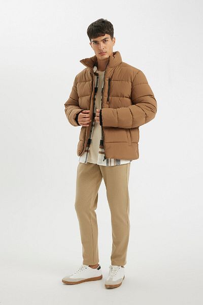 DeFacto Windproof down Jacket - Water Repellent, Slim Fit, Stand Collar, Zip Pocket D1415Ax24Wn