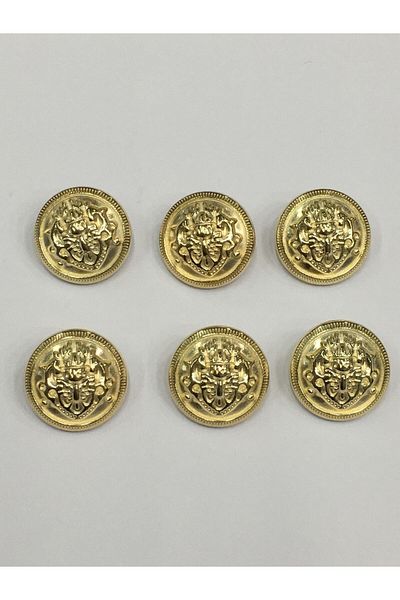 karantuhafiye Trench Coat And Blazer Jacket Button Set Gold / Emblem Model