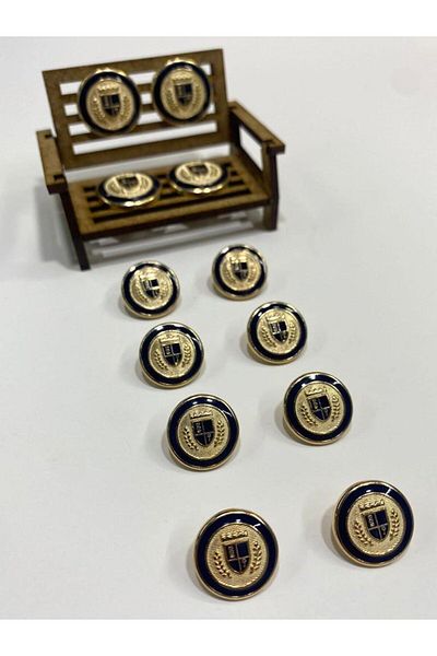 karantuhafiye Blazer Jacket Button Set 4+8 Gold Inside Navy Blue