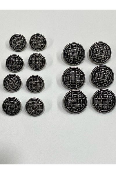 karantuhafiye Blazer Jacket Button Set Straw Model Silver Black Pony