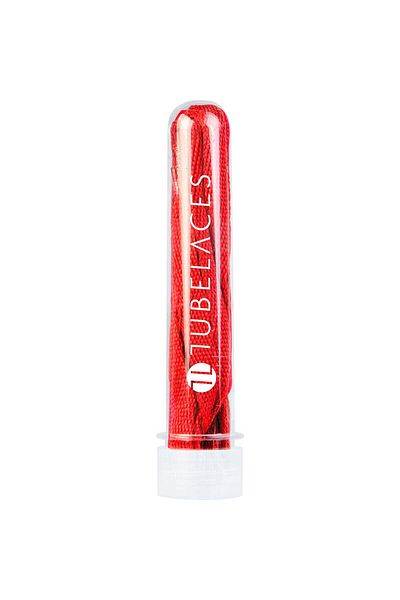 Tubelaces TB White Flat Shoe Laces - Red 140cm