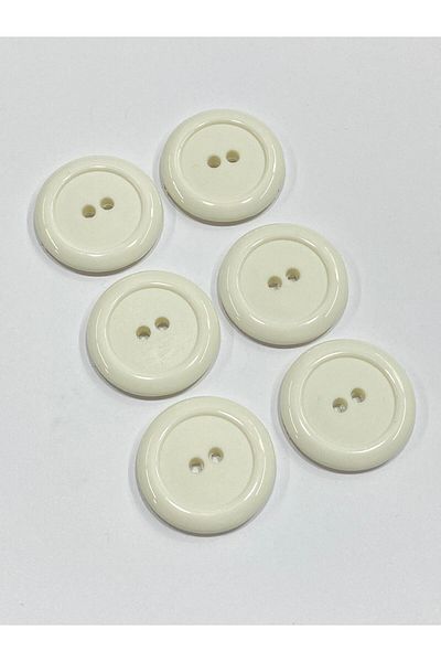 karantuhafiye Coat Coat Button Italian Button Set of 6 White 3 cm (M46690)