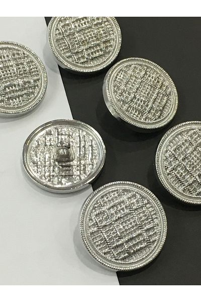 karantuhafiye Trench Coat Blazer Jacket Button Set Wicker Model Silver