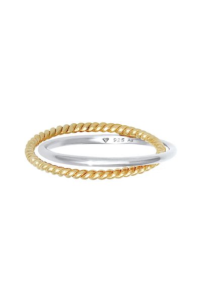 ELLI Klassischer Wasserzeichen-Wickelring aus 925er-Sterlingsilber – Trend Twisted