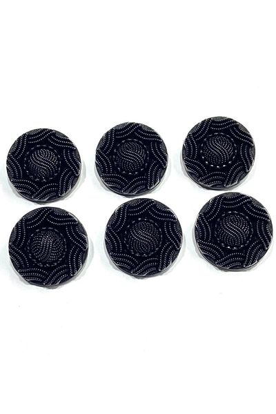 karantuhafiye 2.8 cm Black Italian Coat Coat Button - Set of 6 M014