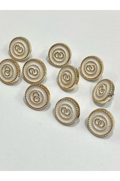 karantuhafiye Blouse Shirt Button/Metallized (Plastic) Button / Set of 10 / 1 cm