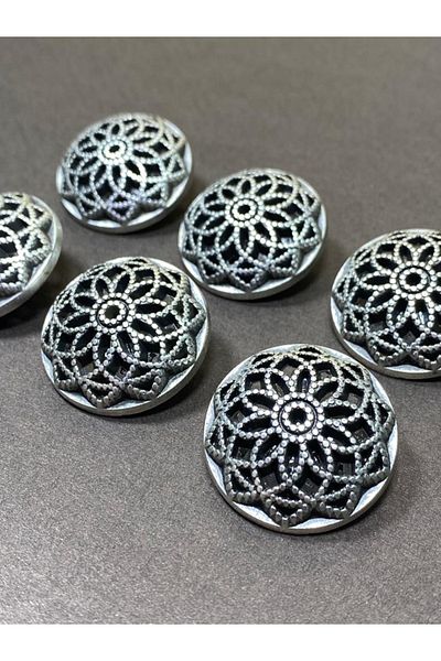 karantuhafiye Cardigan Vest Button / Metal Button / Antique Silver / 1.8 cm / Set of 6/mde