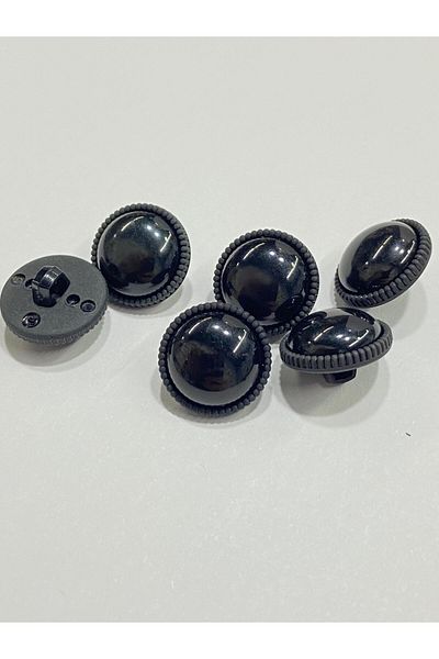 karantuhafiye Black Curved Cardigan Vest Button - 1.5 cm M007 (Code:3598)