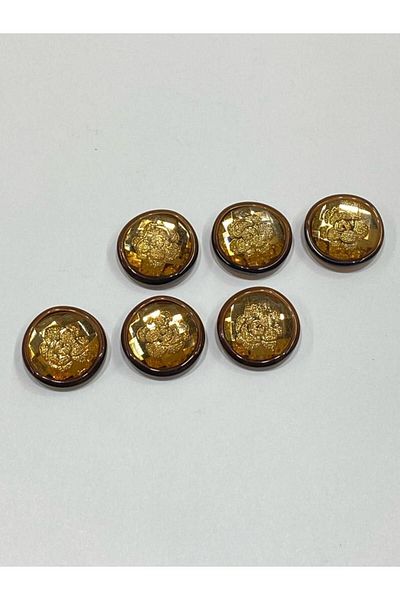 karantuhafiye Jacket and Sleeve Button Italian Button Set of 6 Dark Mustard 2 CM d2002