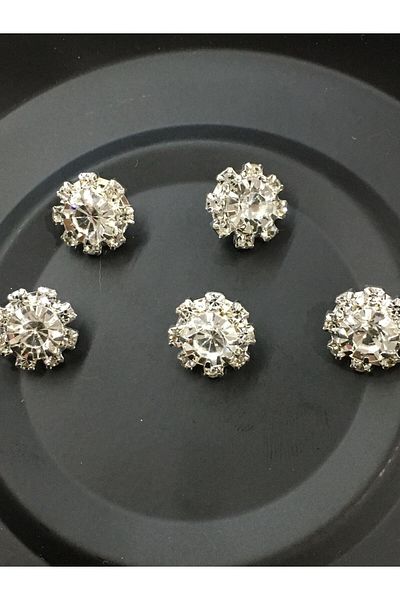 karantuhafiye Stoned Button Flower Model Set of 5 1.3 Cm